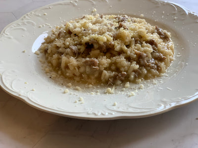 Risotto de salchicha fresca